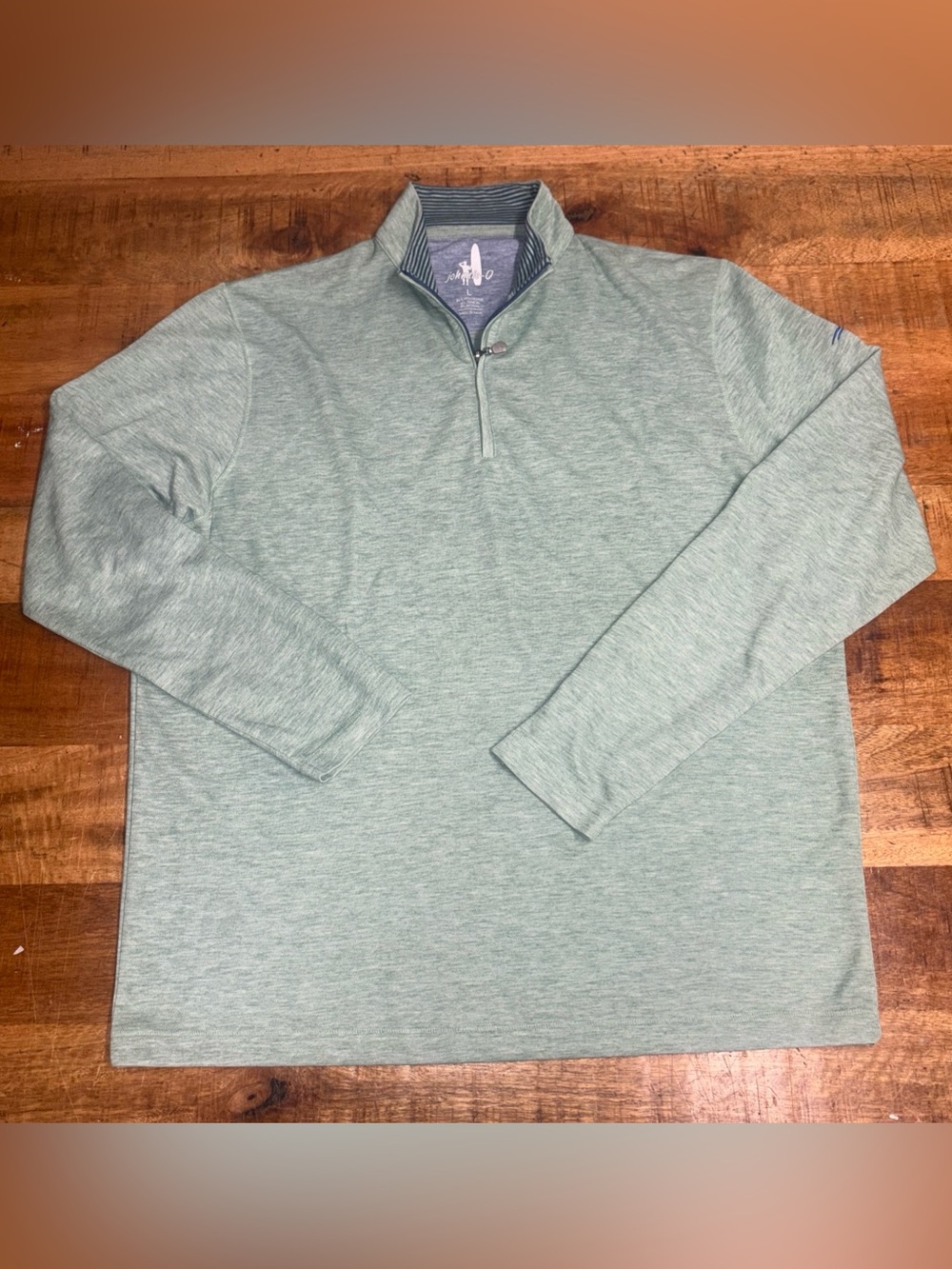 Johnnie O Quarter Zip Pullover Mens Large Green Randall Performance Golf Sweater